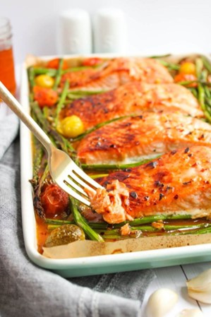 Sheet Pan Salmon and Asparagus